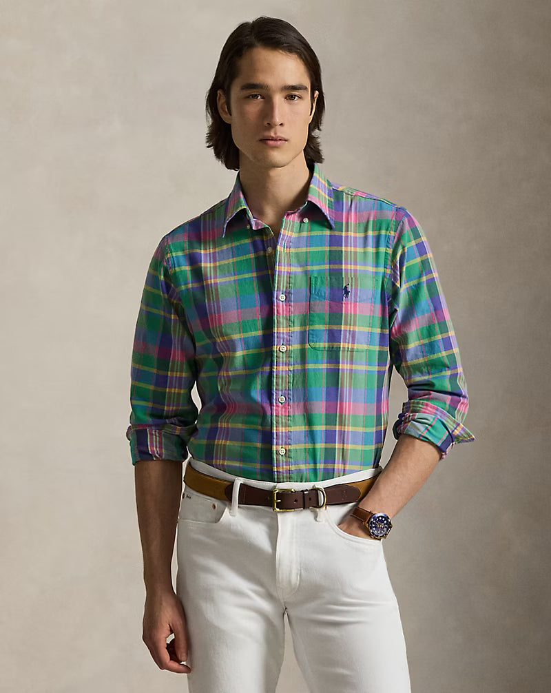 Classic Fit Plaid Chino Shirt
