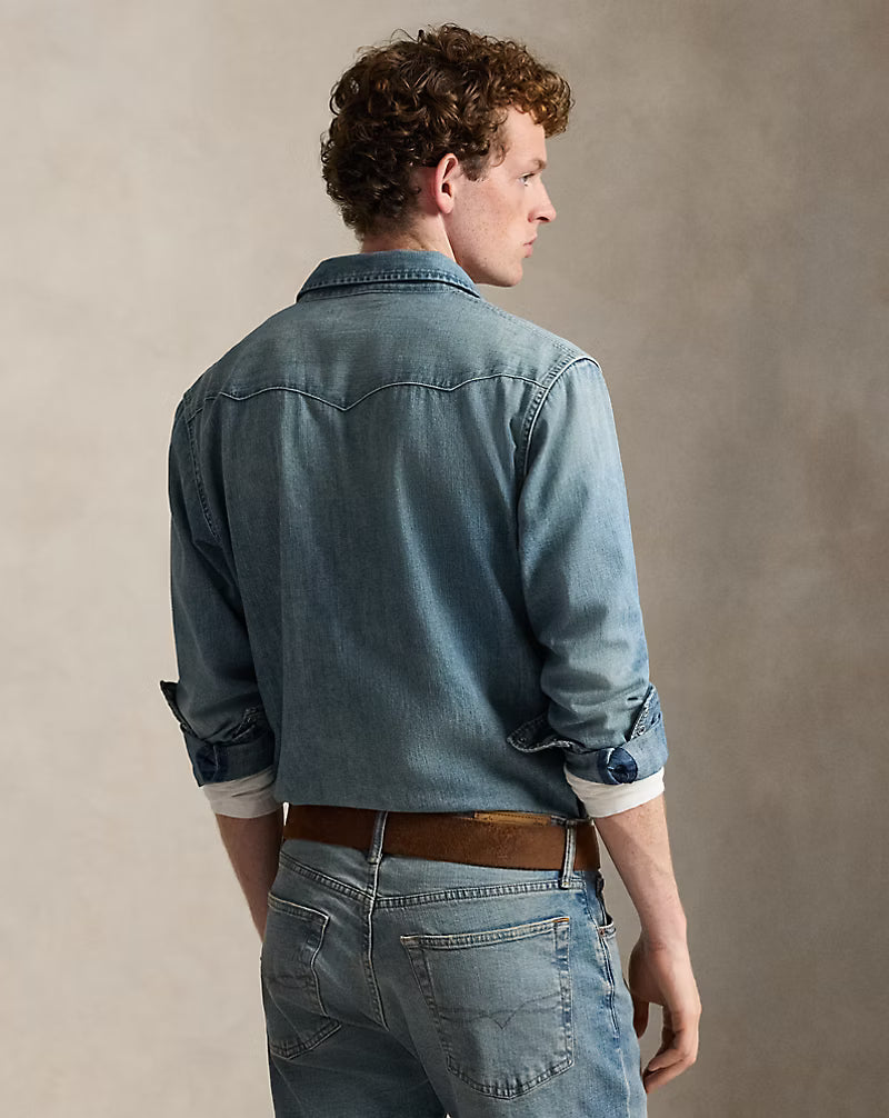 Slub Denim Western Shirt