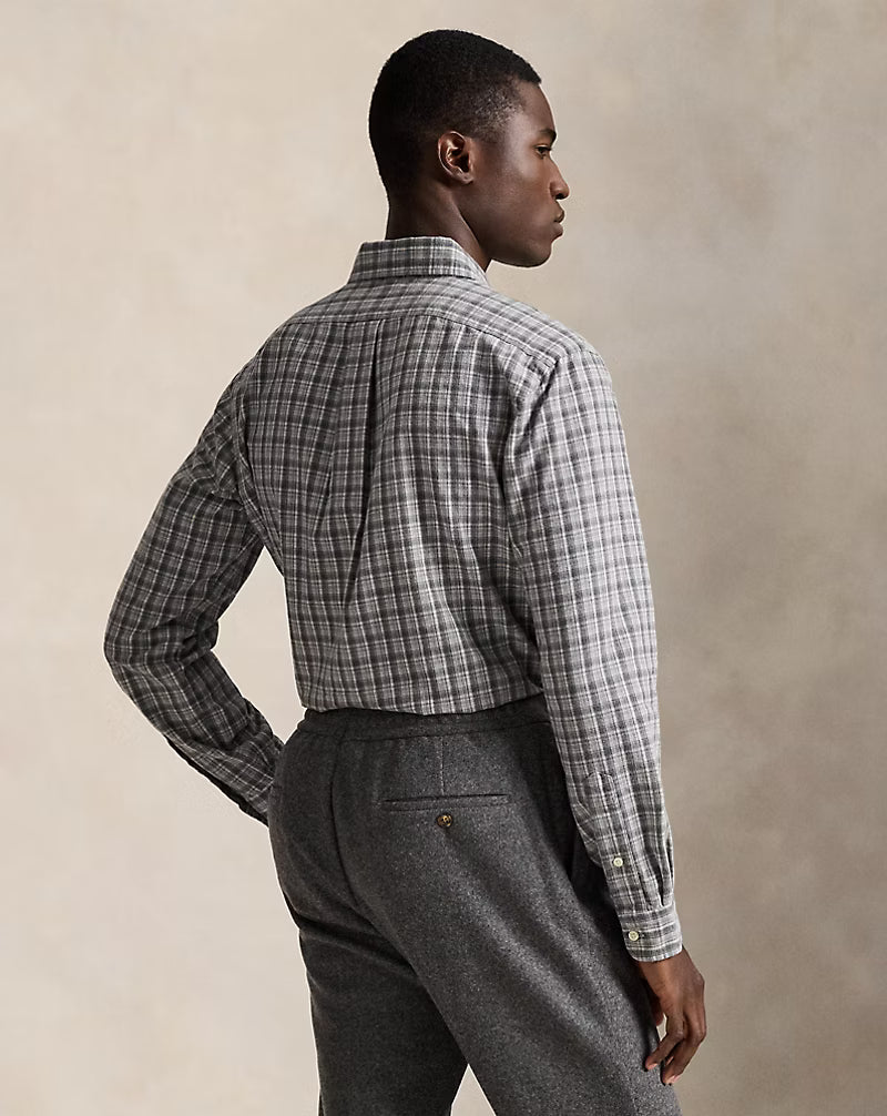 Classic Fit Plaid Brushed Oxford Shirt