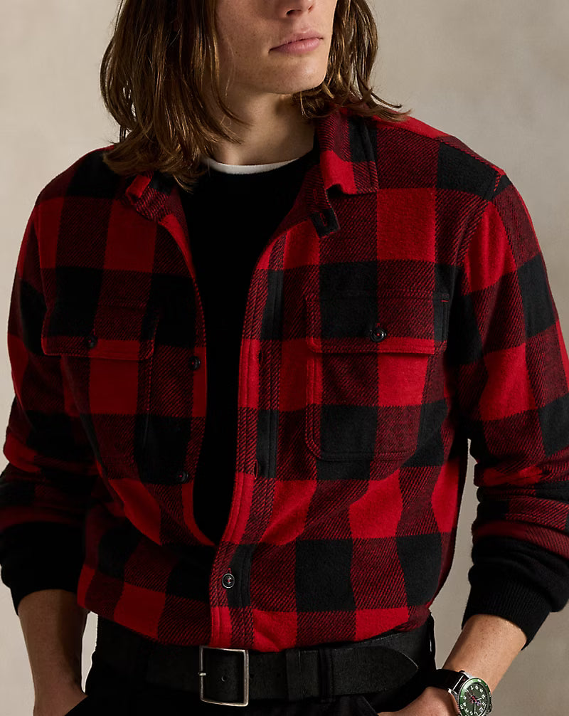 Plaid Knit Flannel Overshirt