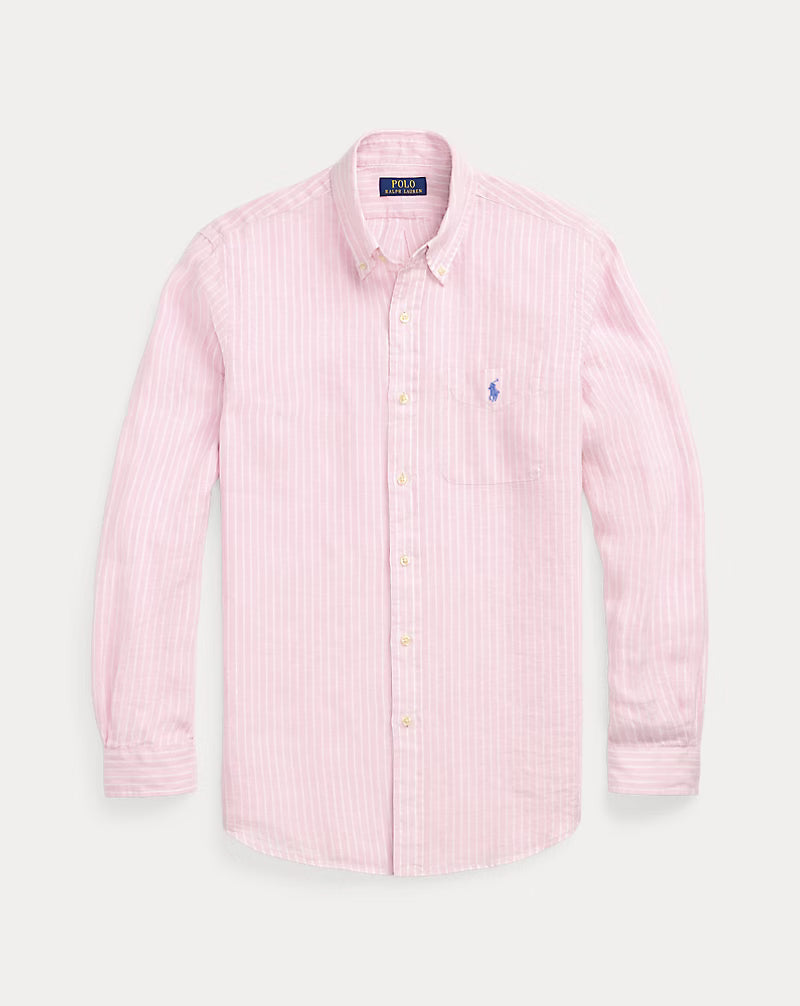 Classic Fit Striped Linen Shirt