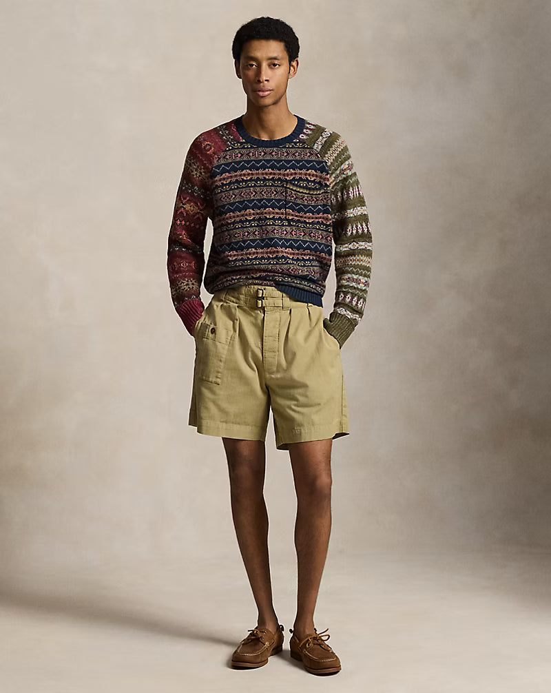 7-Inch Relaxed Fit Pleated Twill Short