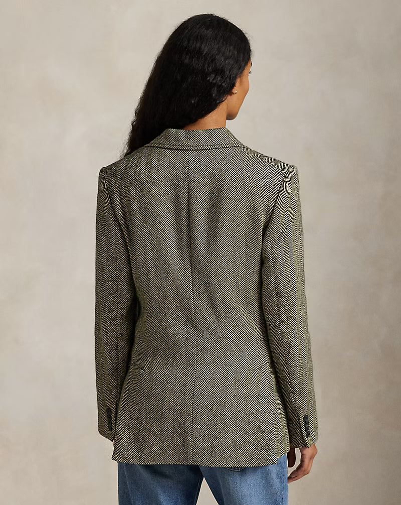Single-Breasted Herringbone Blazer