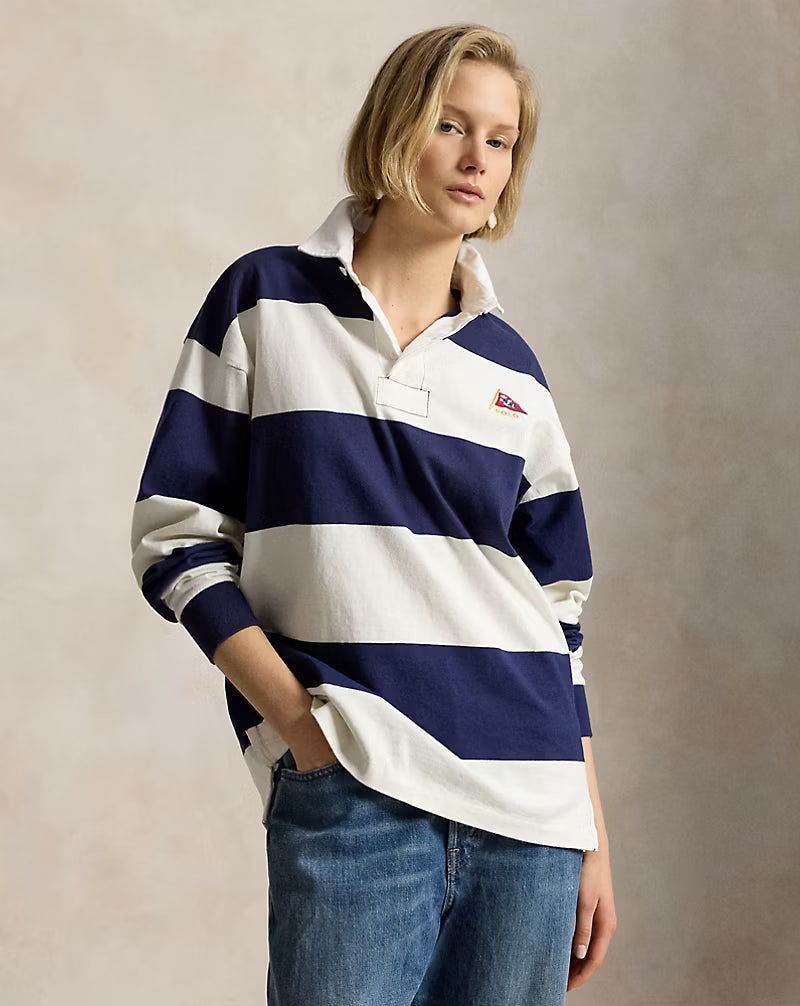 Big Fit Striped Jersey Rugby Shirt