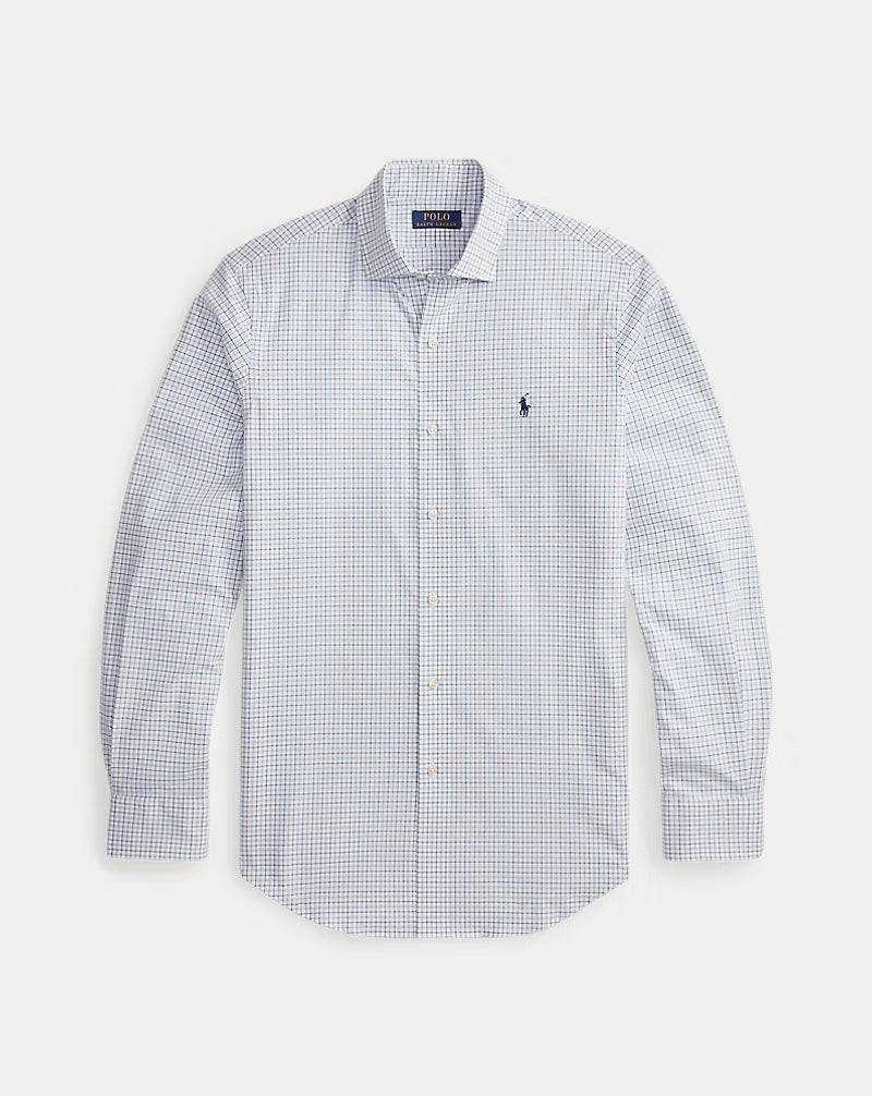 Classic Fit Plaid Stretch Poplin Shirt