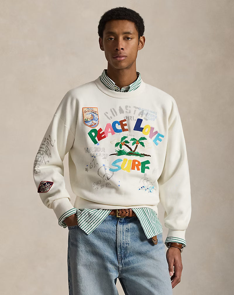 Vintage Fit Peace Love Surf Sweatshirt