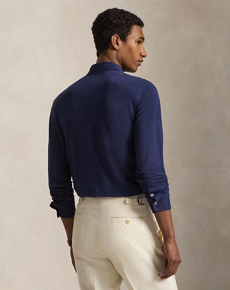 Linen Mesh Polo Shirt