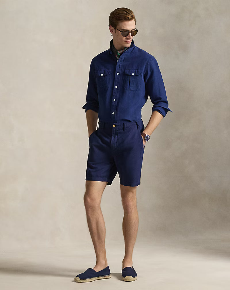 8.5-Inch Classic Fit Linen-Cotton Short