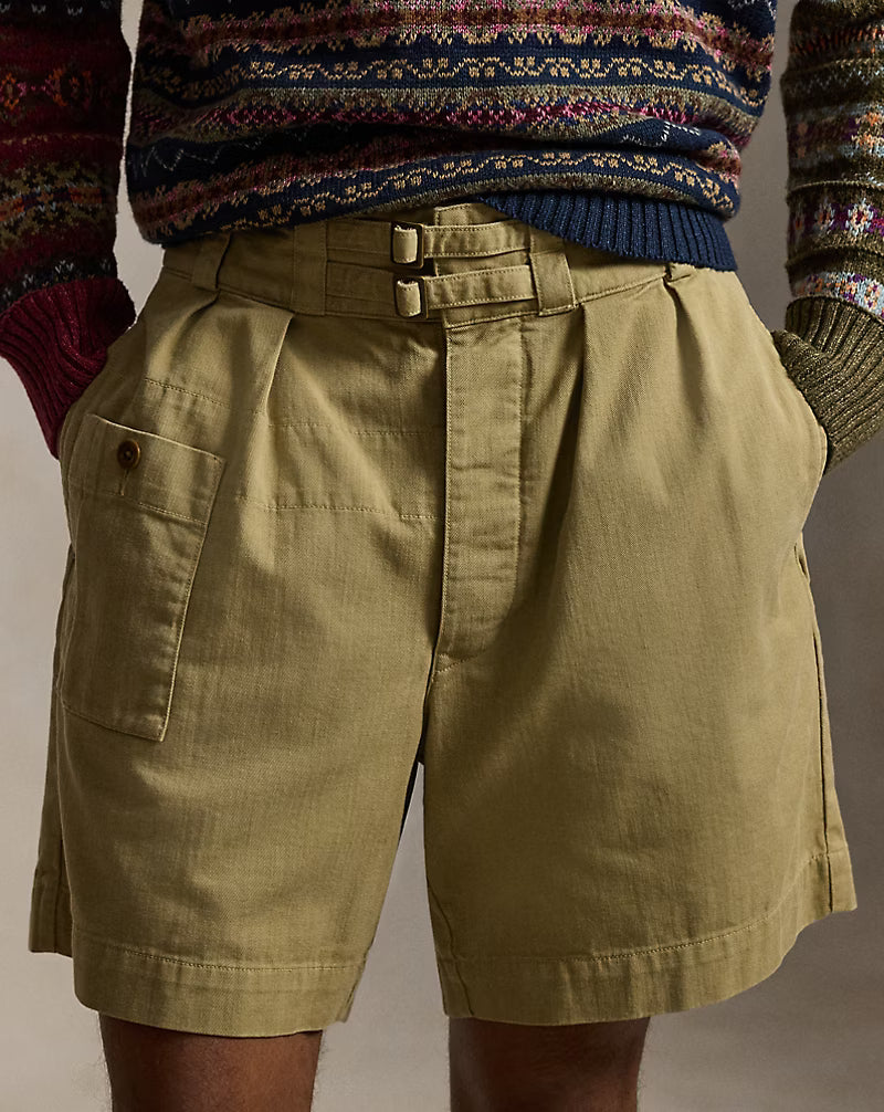 7-Inch Relaxed Fit Pleated Twill Short
