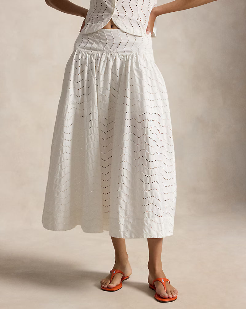 Cotton Eyelet Maxiskirt