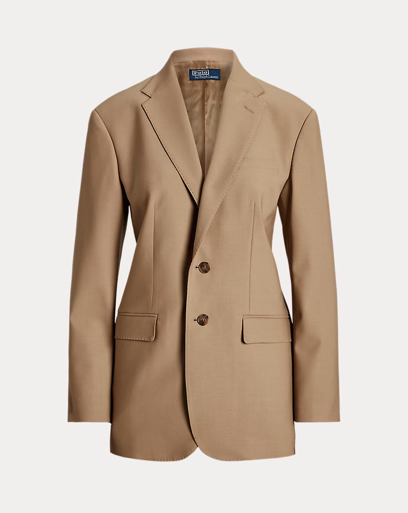 Single-Breasted Stretch Wool Blazer
